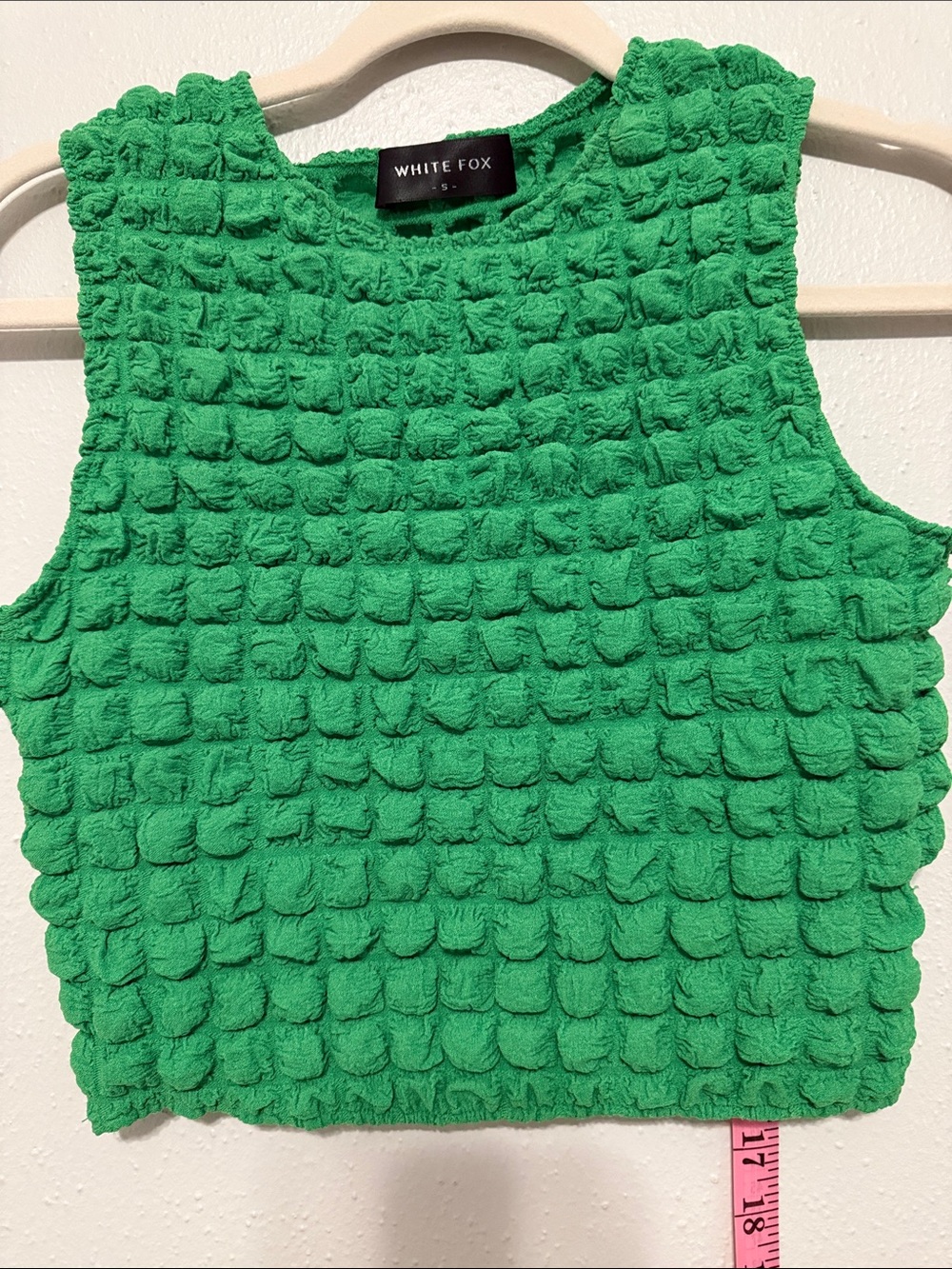 White Fox Boutique Bright Green Textured Tank